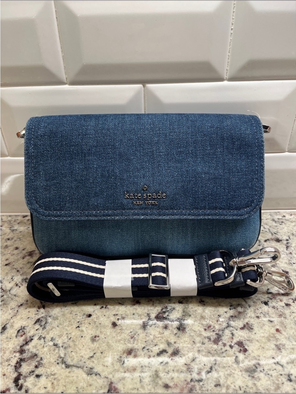 Kate Spade Denim Rosie Mixed Crossbody Bag NWOT